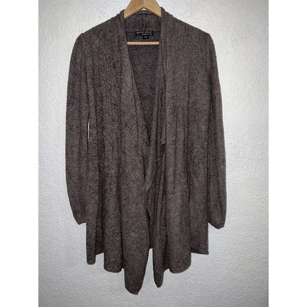 BAREFOOT Dreams Taupe Bamboo Chic Lite Wrap Draped Front Cardigan S/M (1A)